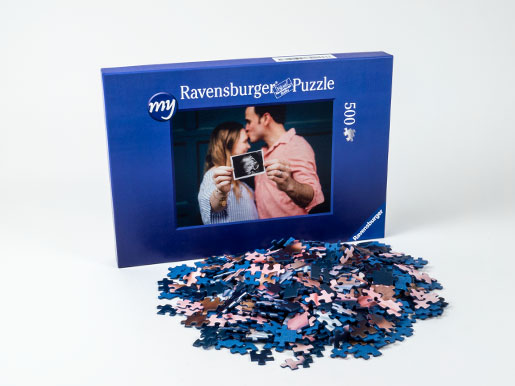 500 pieces photo puzzle cardboard box and metal tin